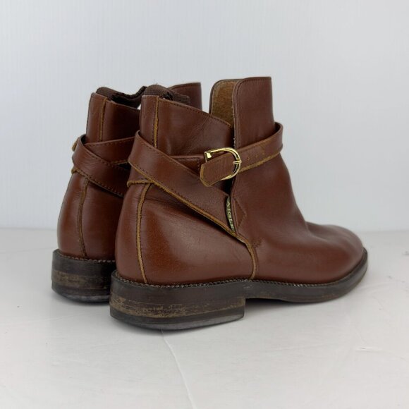 AIGLE Brown Leather Ankle Boots Tan β Chelsea French Booties EU 38 (37) US 7 - Picture 13 of 16